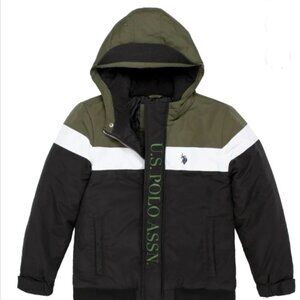 Boys US Polo Assn Dark Green XS (4-5) Snorkel (Puffer) Jacket